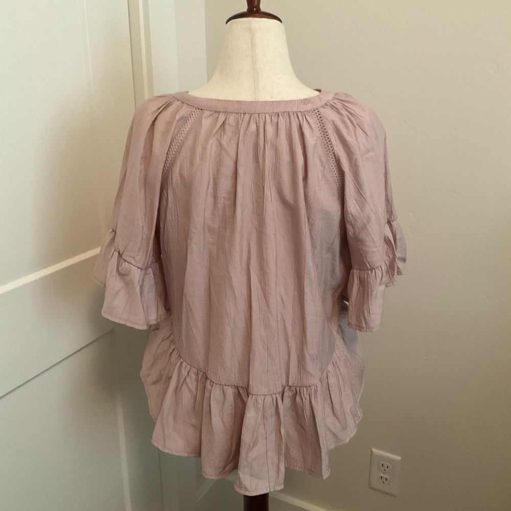 Anthropologie Light Purple Peplum Blouse - Picture 2 of 4
